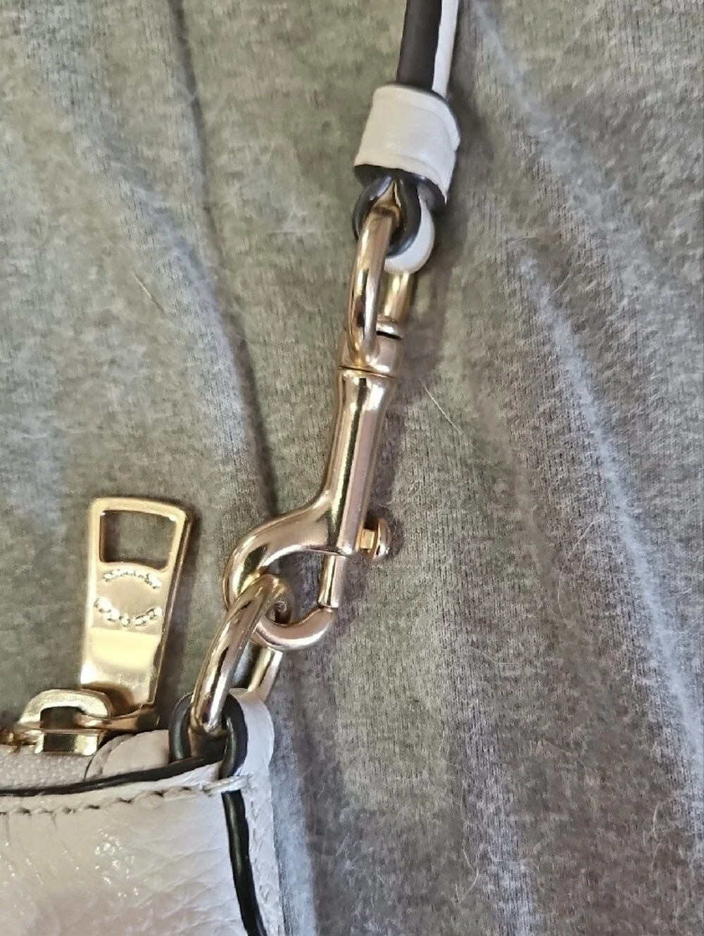 Coach Prairie Satchel Tote In Cream Pebbled Leather with Gold Hardware EUC